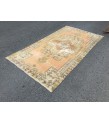 4x8 rustic dining room rug, orange kitchen rug,4'2 X 7'10 Handmade rug