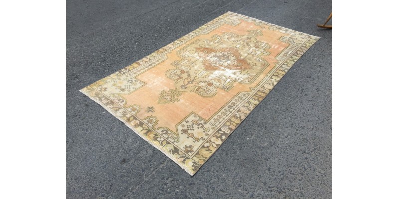4x8 rustic dining room rug, orange kitchen rug,4'2 X 7'10 Handmade rug