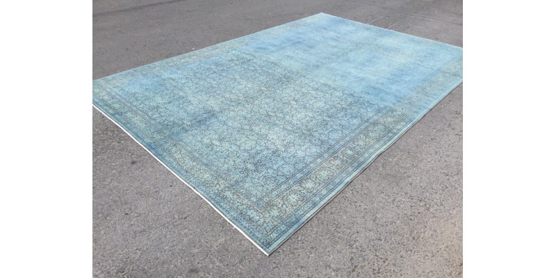 9x13 Pastel Handmade Rug , oversize area rug , 8'9 X 13' living room rug , blue teal rug