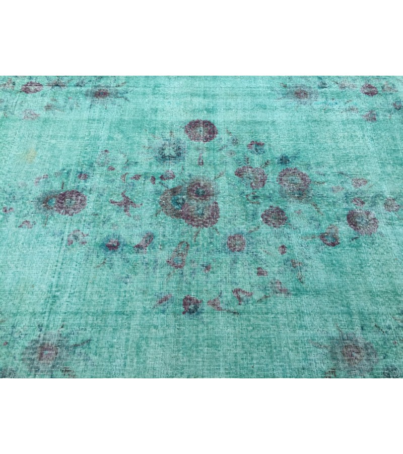 6x11 teal home decor rug, Turkish rug, 6'4 X 10'10 living room rug , Retro rugs