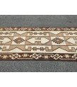 3x12 beige brown runner, Turkish runner, 3'4 x 11'7 geometric handmade runner