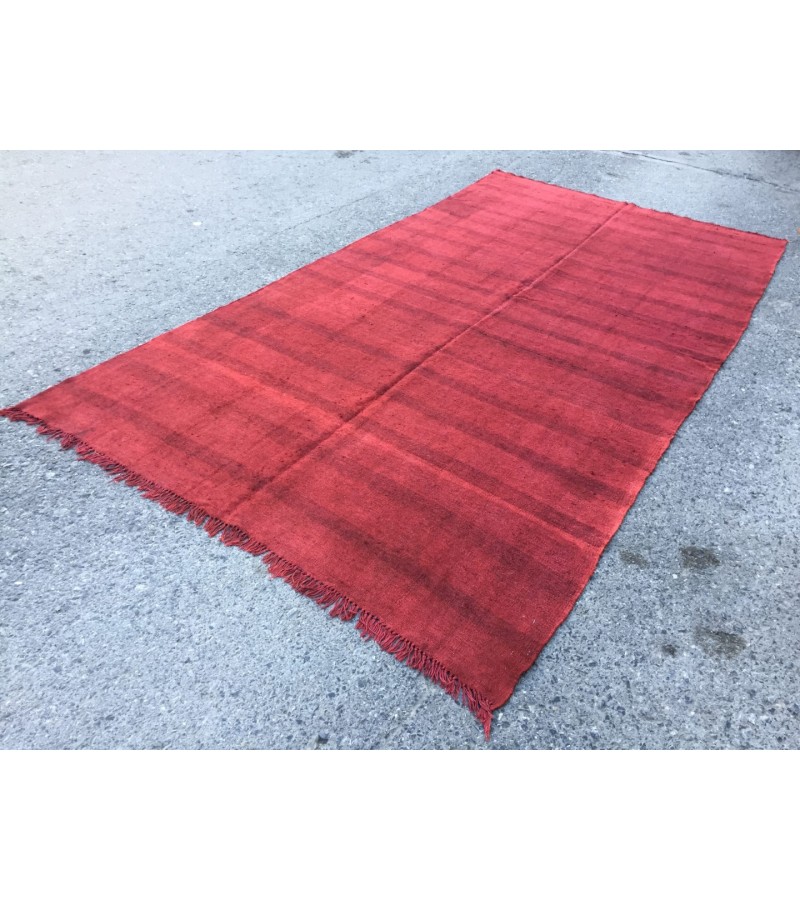 6x11 red hemp, Living room rugs , handmade area rug , 5'7 X 11' boho red rug