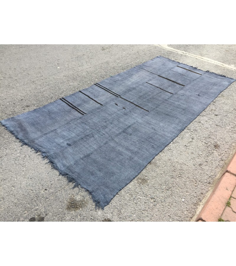 6x12 nomadic area rug, boho hemp rug, Hand knotted Rug, 5'7 X 12'2 retro rug