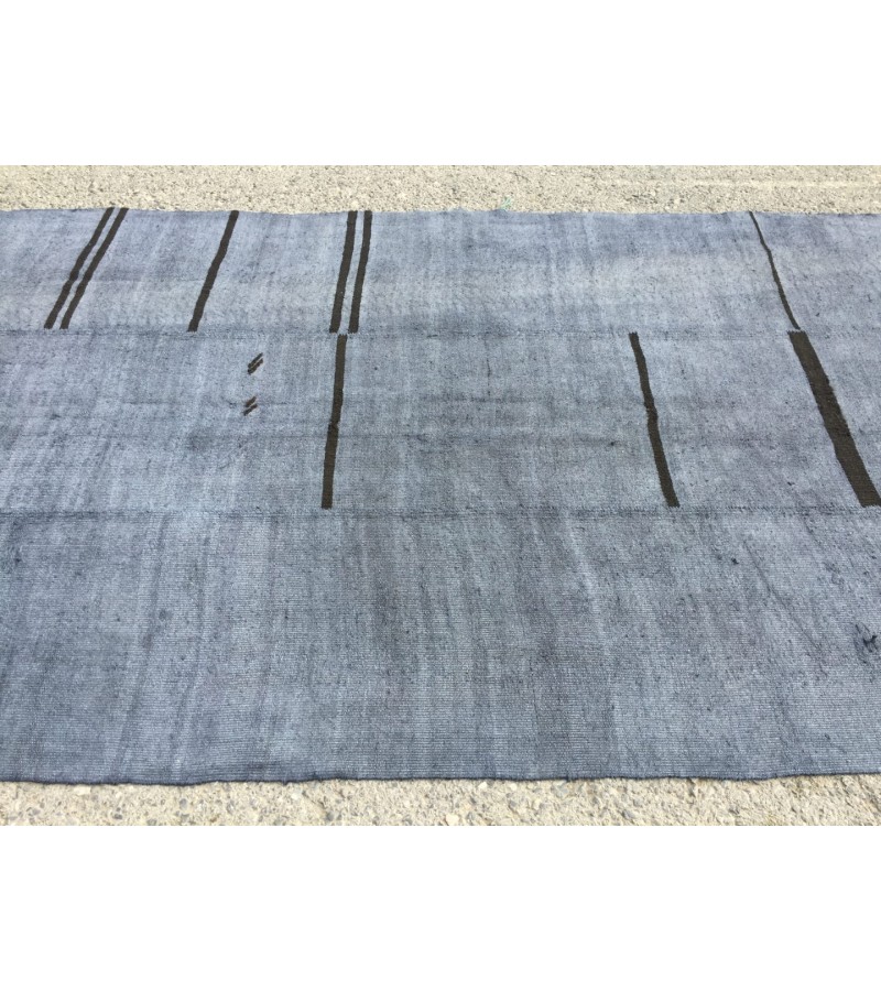 6x12 nomadic area rug, boho hemp rug, Hand knotted Rug, 5'7 X 12'2 retro rug