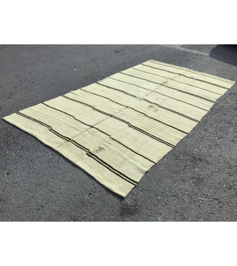 6x11 nomadic hemp rug, vintage hemp, Handmade Area rug , 5'9 X 10'7 Turkish Rug