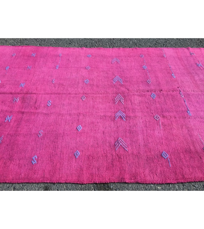 5x10 pink boho hemp runner, retro Turkish runner, 4'11 X 10'2 corridor rug