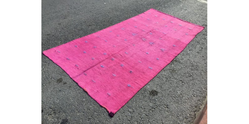 5x10 pink boho hemp runner, retro Turkish runner, 4'11 X 10'2 corridor rug