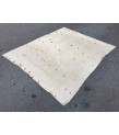 5x6 square ivory hemp, retro rug , bedroom rug, 5'2 X 6'4 Handmade rug