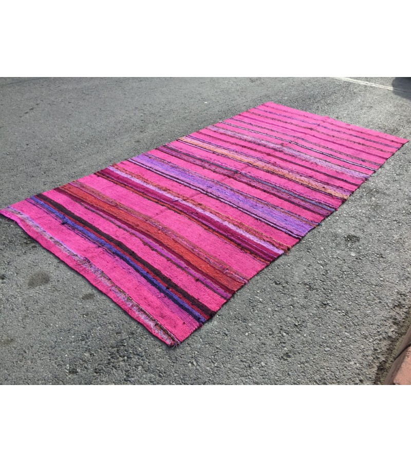 6x13 pink boho hemp , retro dining room rug, Pink Turkish Rug , 6'3 X 12'10 hemp Rug