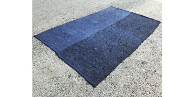 6x10 nomadic blue hemp , boho kilim, 6'1 X 9'11 navy blue Turkish rug
