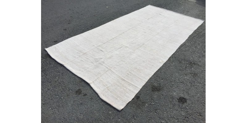 5x11 Turkish hemp , ivory hemp, 5'3 X 11'2 vintage rug, Living room rug, Bedroom rug