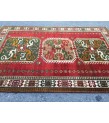 6x8 geometric rug, red green rug, Turkish rug, Oriental rug,5'6 X 8'2 Handmade rug