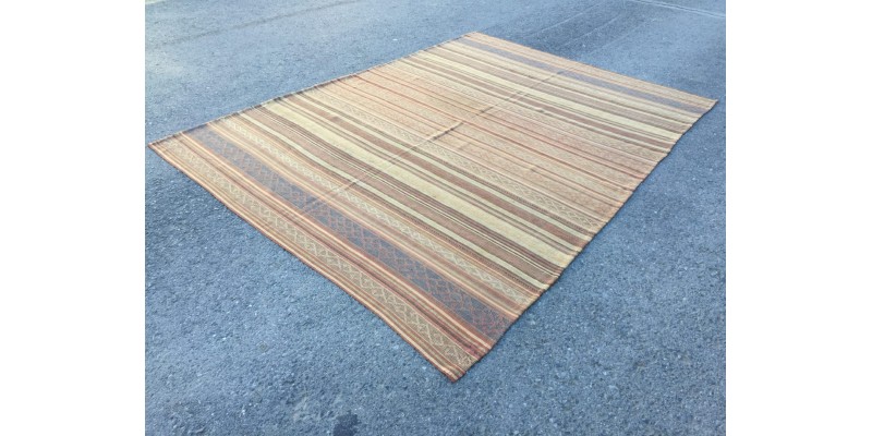 7x10 flat woven kilim, Turkish bedroom kilim , Oriental rug, 6'11 X 9'8 Handmade rug