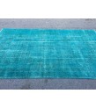 5x9 blue kitchen rug, Handmade Teal Blue rug ,Turkish rug, 5'4 X 8'10 living room rug