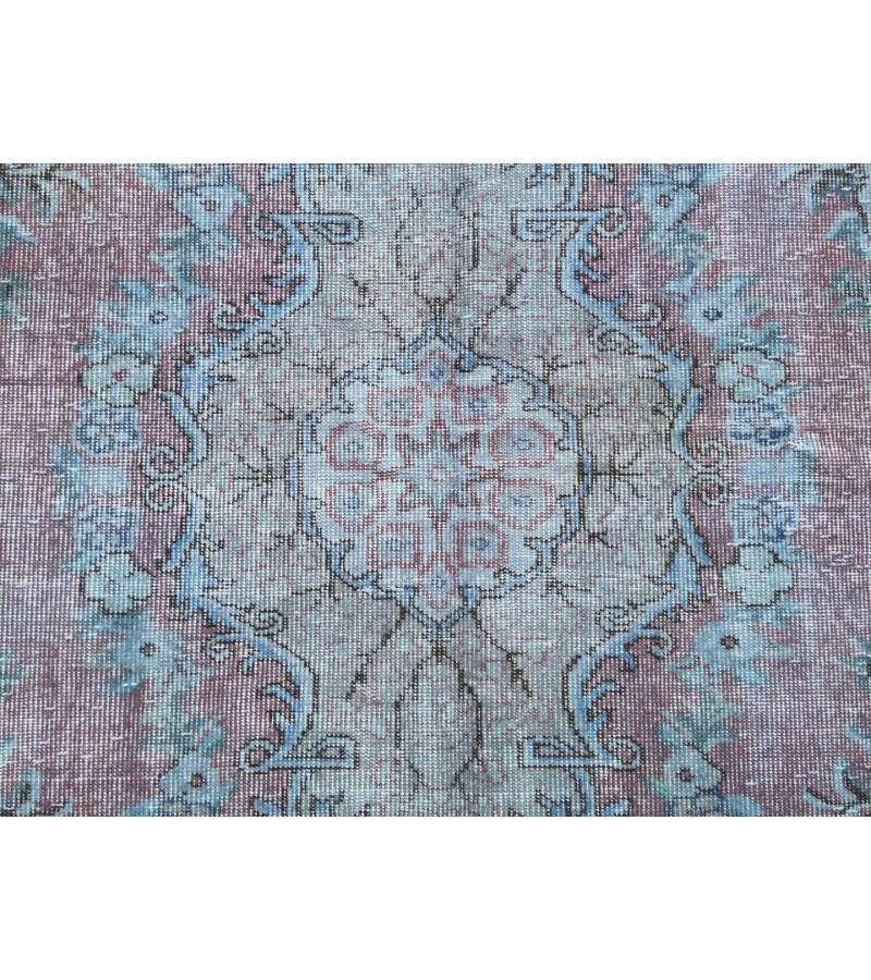 6x9 Turkish rug, Oriental rug, Handmade rug , 6' X 9'5 red blue living room rug