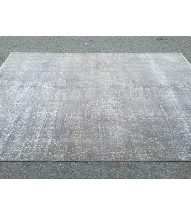 7x10 simple pattern rug, Turkish Vintage rug, grey rug, 6'9 X 9'9 Handmade rug, Home decor rug