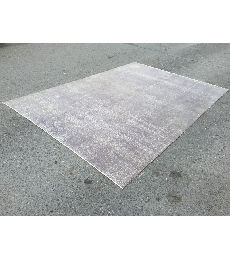 7x10 simple pattern rug, Turkish Vintage rug, grey rug, 6'9 X 9'9 Handmade rug, Home decor rug