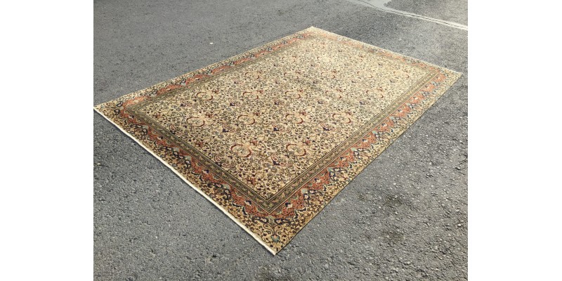 6x10 hand woven rug, office rug,Turkish wool rug, Oriental rug, 6'5 X 9'7 Handmade rug