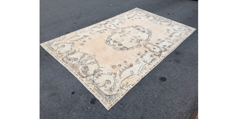6x10 Handmade Vintage rug ,Turkish bedroom rug, 6'2 X 10'2 retro rug, Oriental rug