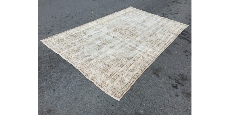 6x9 vintage living room rug, bedroom rug, faded rug, Turkish rug, 5'9 X 9' Handmade rug