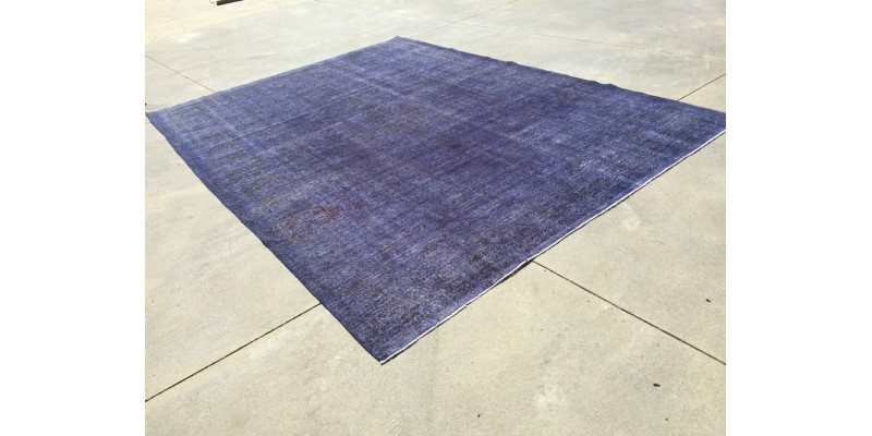 Oversized Purple rug 9x13 , Turkish rug, Vintage rug, 9'5 X 12'9 , Oushak rug, Area rug, Bohemian rug, Living room rug, Wool rug