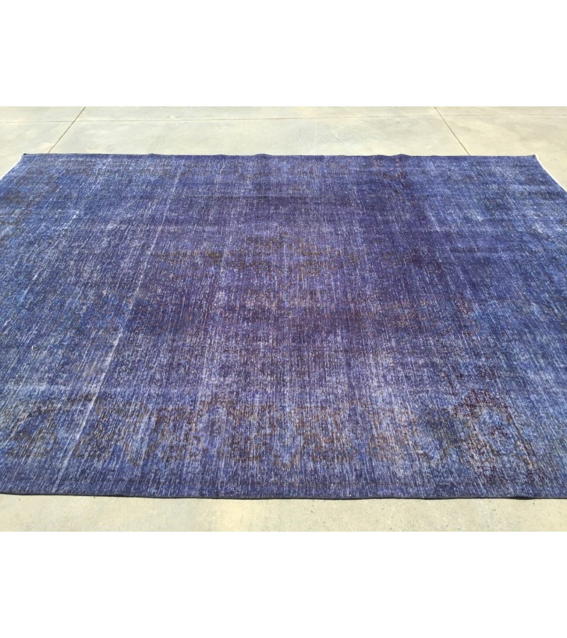 Oversized Purple rug 9x13 , Turkish rug, Vintage rug, 9'5 X 12'9 , Oushak rug, Area rug, Bohemian rug, Living room rug, Wool rug