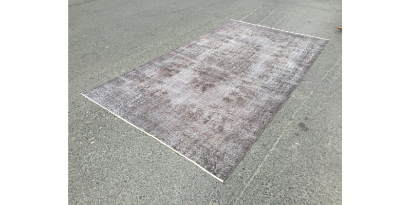 5x10 hand knotted grey rug, office rug, Turkish rug , 5'5 X 9'8 Handmade Rug