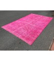 7x10 retro oriental rug, pink bedroom rug , 6'8 X 10'3 Handmade rug