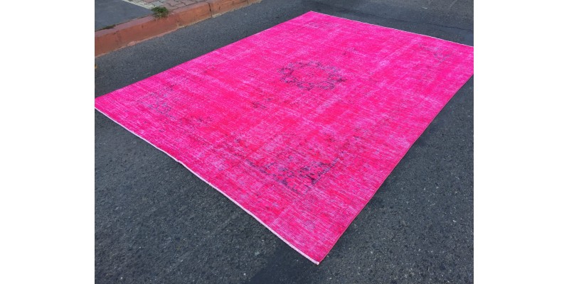 7x9 vintage pink rug, Boho Rug, 7'1 X 9'4 Handmade Rug, Faded Rug