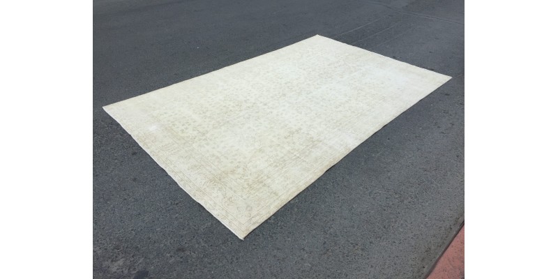 7x10 rug for living room, retro bedroom rug, dining room rug, 6'6 X 9'11 Ivory Area Rug