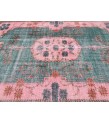 7x10 rug for living room, hand woven rug, , 7'1 X 9'11 Turkish green pink orange area rug