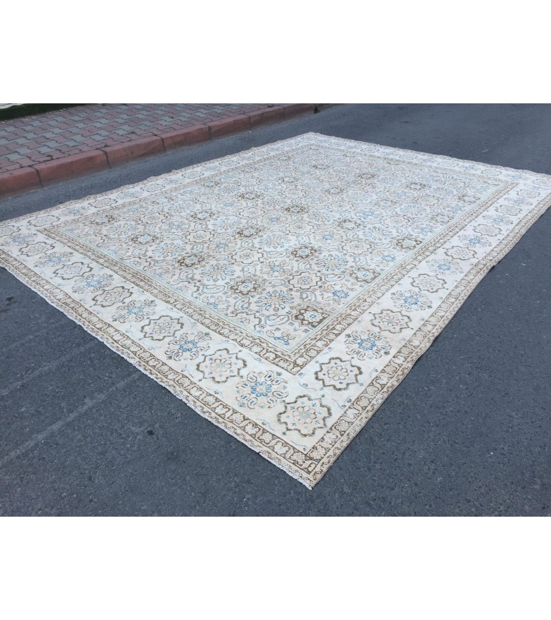 10x13 retro area rug, Persian living room rug, 9'6 X 12'7 woven rug