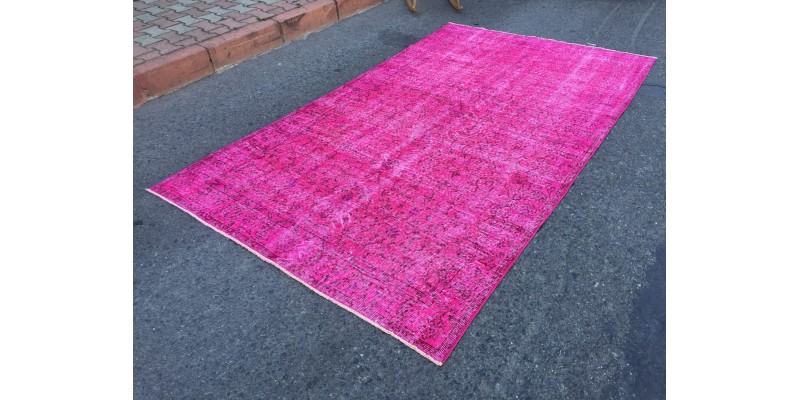 5x9 rustic pink rug, dining room rug, pink rug, 5'3 X 9'5 woven rug