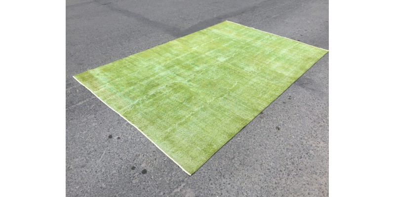 6x10 simple pattern green rug, dining room rug, bed plan rug, 6'5 X 9'10 Boho rug