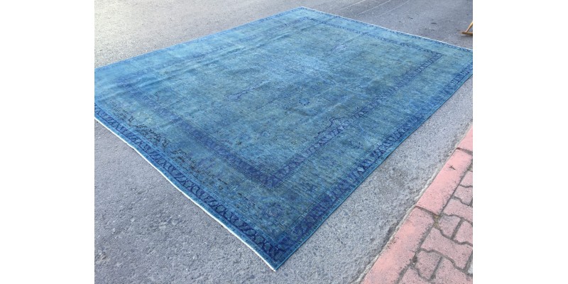 9x12 home decor rug, blue woven rug, bedroom rug, 9'5 X 12'2 handmade Rug