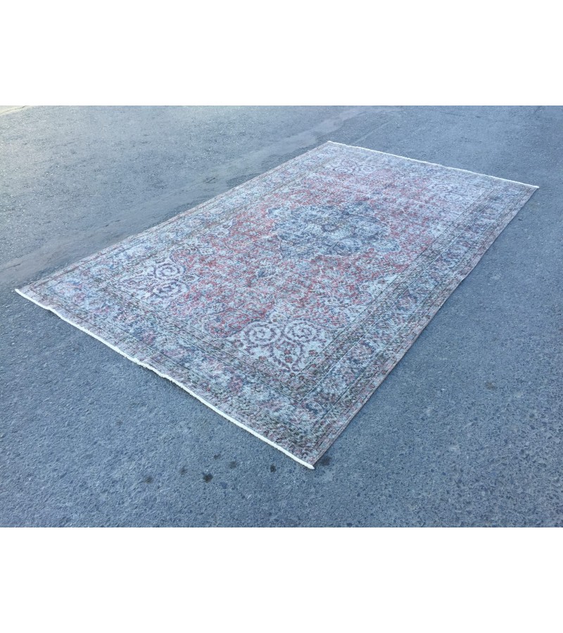 6x10 retro dining room rug, ,Boho Red Rug, 5'11 X 10' Bedroom Rug