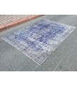 6x9 vintage area rug, distressed grey blue Rug , 6'2 X 8'9 Handmade Rug