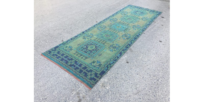 4x11 vintage Turkish runner, corridor rug, distressed runner , 3'7 X 11'2 woven runner