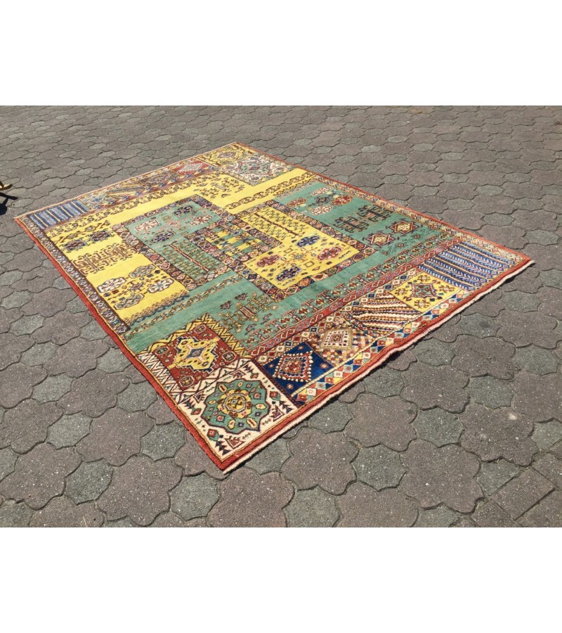 Handmade rug 7x9 , Unique Turkish Oushak Rug , 6'6 X 9'4 Turkish Rug soft , Wool rug , handmade rug