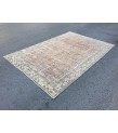 7x9 living room rug, vintage Turkish rug, red beige rug, 6'6 X 9'2 Handmade rug
