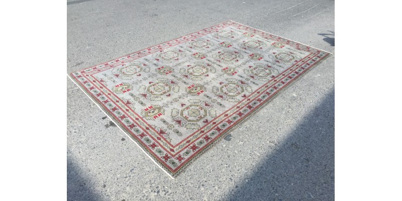 Large Grey 6x10 Turkish Rug, Vintage Rug, Antique Carpet, 6'4 X 9'8 Carpet, Decorative Bedroom Rug, Kitchen rug