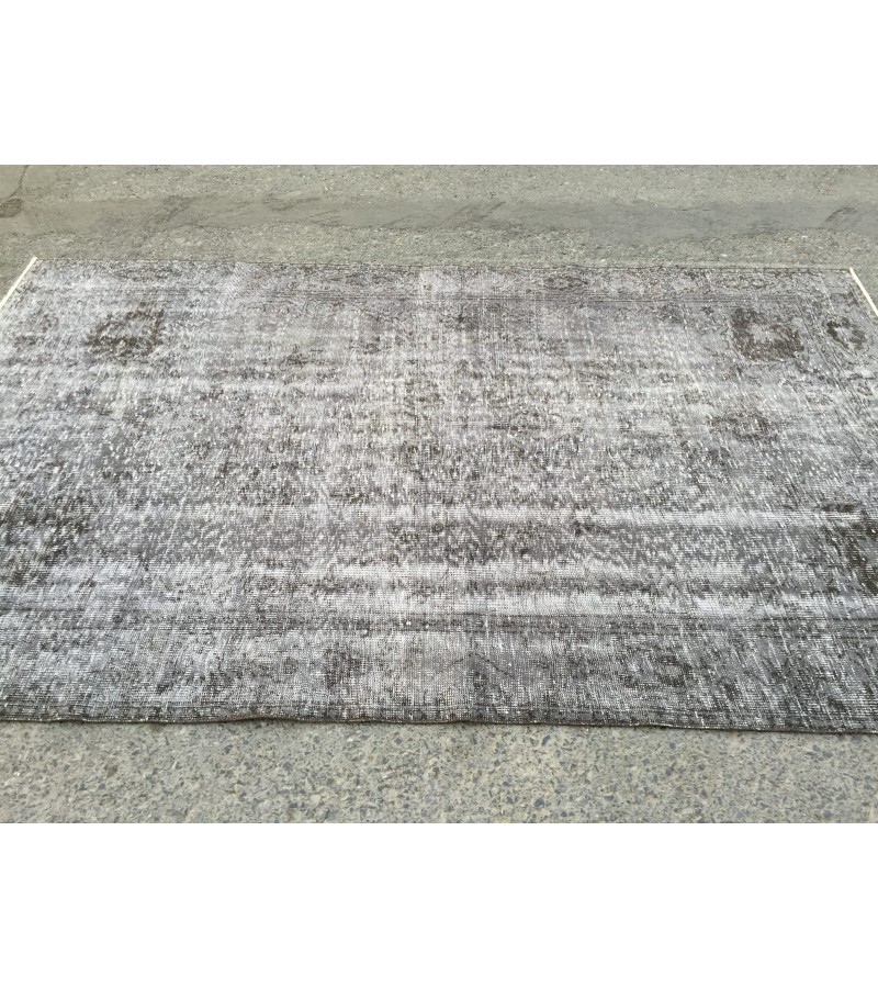 6x10 handmade wool rug, distressed rug, 6'1 X 9'11 dining room Rug