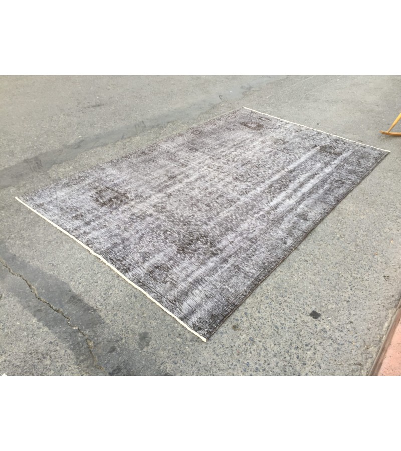 6x10 handmade wool rug, distressed rug, 6'1 X 9'11 dining room Rug