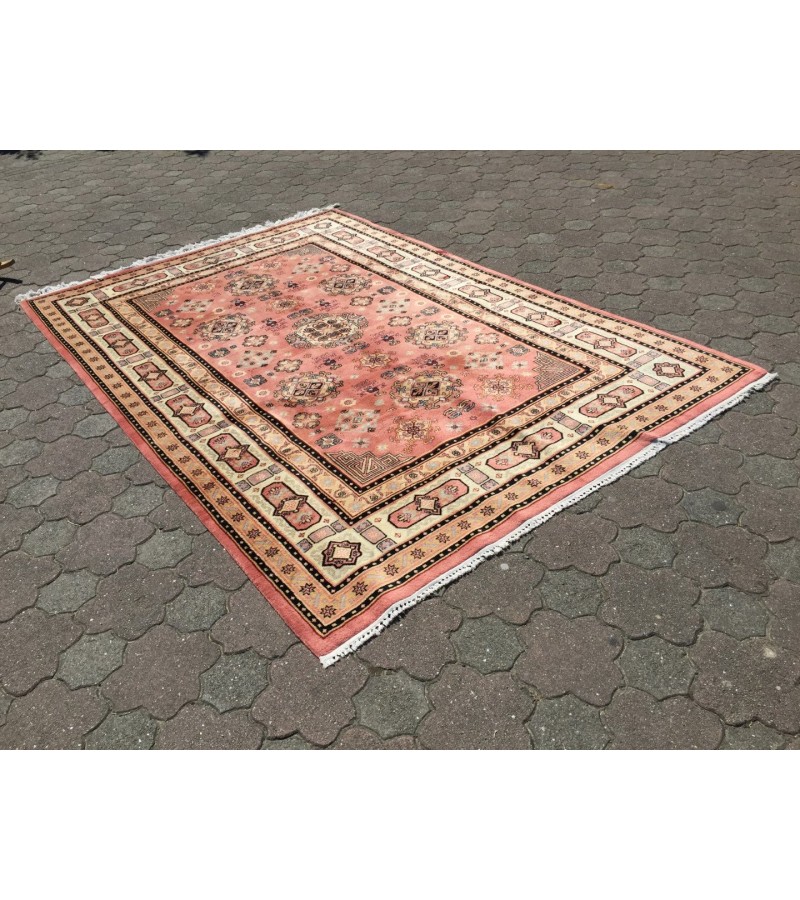 Fine Oushak rug 7x10 , Area rug , Turkish rug , Vintage Bedroom Rug 6'7 X 9'10 , Soft wool rug