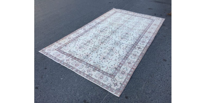 5x9 dining room rug, rug for living room , Wool Rug, handmade rug, 5'5 X 9' retro rug