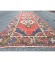 3x9 Turkish corridor rug, wool red runner , 2'10 X 9'1 Handmade Runner