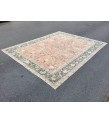 9x11 abstract pastel red rug, Turkish rug, Oriental rug, 8'6 X 10'11 Handmade Area rug