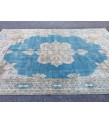 7x10 blue beige rug, rug for living room , Turkish rug, Oriental rug, 6'10 X 10'1 Handmade rug ,distressed rug