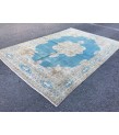 7x10 blue beige rug, rug for living room , Turkish rug, Oriental rug, 6'10 X 10'1 Handmade rug ,distressed rug 