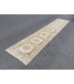 3x14 Woven Turkish Runner, Geometric hallway rug, 2'8 X 13'8 Handmade vintage runner